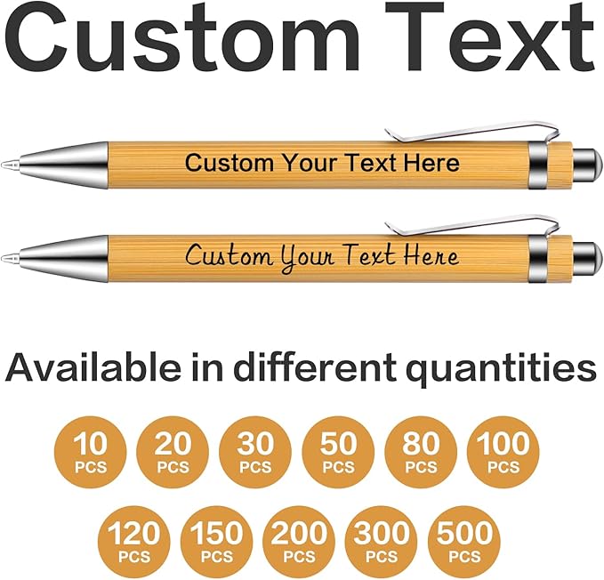 Custom Bamboo pens bulk,Personalized Text/Logo/Name Corporate Marketing Gift