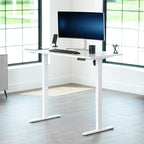 VIVO Electric 55 x 28 in Standing Desk, Memory Height Adjustment, 1B Series, Holds 220 lbs, One-Piece White Top, White Frame, DESK-KIT-1W55W