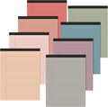 Fuutreo 8 Pcs 8.5'' x 11'' Colored Legal Pad Writing Pads Narrow Ruled 50 Sheets Per Notepad Perforated Writing Notepad Office Supplies for College Office Business (Vintage Color)