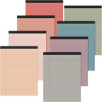 Fuutreo 8 Pcs 8.5'' x 11'' Colored Legal Pad Writing Pads Narrow Ruled 50 Sheets Per Notepad Perforated Writing Notepad Office Supplies for College Office Business (Vintage Color)
