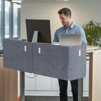 ERGO COLLECT Desk Privacy Panel,2PCS L-Shaped Clamp-On Office Desk Divider,2-in-1 Adjustable Acoustic Desktop Partition Or Under Desk Modesty Screen,for Office,Home,Felt (Grey, 47.2" x 15.7")