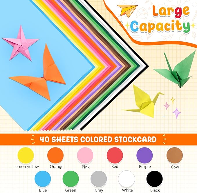 Colored Construction Paper 40 Sheets 8.5 x 11 Inches, 180GSM/65LB Purple Card Stock Bulk for Kids Crafts, Classroom Supplies, School Projects, DIY Art and Scrapbooking