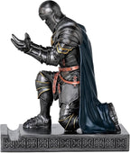 Amoysanli Medieval Armored Warrior Wearing Outerwear, Mobile Phone Stand Knight Pen Holder Desk Organizers, Resin Bookends Paperweight with a Letter Opener for Desk (Iron&Green)