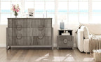 LGHM Fluted Dresser for Bedroom with 6 Drawers, Modern 6 Drawers Dressers with Semicylinder Fluted, Solid Chest of Drawers, 50" W Dresser with Bold Steel Frame, Metal Handles, Gray