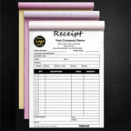Custom Invoice Book in 3-Part /2-Part Receipt Book with Carbon Copies Personalized Carbonless Service Invoice Form Books Sales Order Book with Company Name Logo Address,D-Receipt Book
