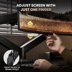 SIAGO Dual Monitor Stand, 15 to 32 Inch Monitor Arm, Adjustable Monitors Mount with C-Clamp and Grommet Installation, Made of Iron and Al, VESA Monitor Stand for Desk - Fits 4.4 to 19.8lbs Monitors