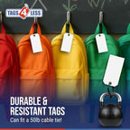 Tags 4 Less 15 Mil Waterproof Plastic Tags, Pack of 100 – 3” x 6” Heavy Duty Plastic Tags for Labeling, Outdoor Tagging, Equipment Labeling, Luggage, Valves & More (White)