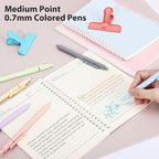 FIOVER Colored Pens, 12 Pack Colorful Gel Pens, Quick-Dry 0.7mm Medium Point for Journaling, Note Taking, Doodling, Aesthetic Office School Supplies, Gifts for Women Men(12PCS Multiple Colors)