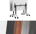 Goakwwuz Conference Room Table, Folding Conference Tables,Thicken Grey Tabletop,Flip Top Wooden Seminar Meeting Room Table for Conference Room Offices (2, Black+White, 55.1”)