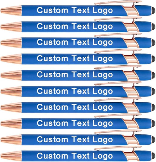 Custom Engraved Ballpoint Pens Bulk, Personalized with Name/Logo, Black or Blue Ink, Smooth Writing for Office, School, Business, Church, Reunion Lake 50 Pcs