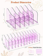 COWVTUJ Adjustable Rose File Organizer for Desk, Vertical File Folder Holders for Magazines, Upright Desktop Binder Organizer, Clear Paper Bookshelf Divider File Sorter for School Office Supplies