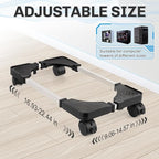 Liitrton Mobile CPU Stand Adjustable Computer Tower Stand with 4 Caster Wheels Fits Most PC (Black)