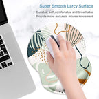 ITNRSIIET Ergonomic Mouse Pad with Gel Wrist Support Small Wrist Rest Smooth Surface Non-Slip PU Base Comfortable Office Supplies Pain Relief, 8.7 x 7.2 inches, Tropical Plants