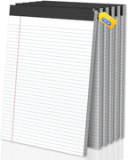 Legal Pads 8.5 X11, Narrow Ruled Notepads, 6 Pack, 50 Sheet/Pad, White Legal Pads, Tear Off Notepad, Perforated Writing Pad, Notebook Paper College Ruled, Notepads for Office Home School, Notepad