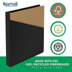 Samsill 2 Inch 3 Ring Binder, Made in USA, Economy Round Ring, Clear View Cover, 425 Sheet Capacity - for School, Home, Office - Black