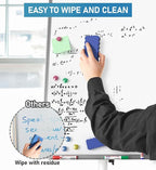 Nicpro Mobile Whiteboard 36"x 24" Magnetic Dry Erase Board, Height Adjustable Standing Easel With 5 Wheels, Flipchart Hooks, Rolling for Office Home or Classroom Teaching