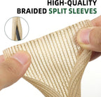 Split Wire Loom Tubing, Cable Protector Sleeve, Braided Cable Management for TV/Computer/Home Theater/Engine Bay, Cord Protectors from Pets No Chew (Wood Color, 1"-25ft)