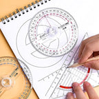 360° Protractor Pack of 2 Protactors Plastic Protractor Math Protractors Clear Protractor Ruler Drafting Tools Circle Protractor for Geometry