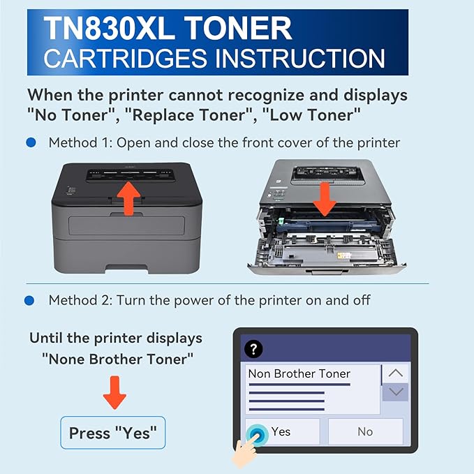InkNI Compatible Toner Cartridges Replacement for Brother TN830XL TN830 TN 830 XL Toner Cartridges Work for HL-L2460DW DCP-L2640DW HL-L2480DW HL-L2400D HL-L2405W MFC-L2820DW Printer (Black, 4 Pack)