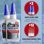 Wood Super Glue 113.6 Gram 4oz, Clear Instant Medium Cyanoacrylate Adhesive Liquid for Woodworking Wooden Crafts Furniture Repairs, All Purpose Strong CA Glue for Metal Glass Plastic Ceramic Leather