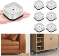 shouwuhho 6 Pack Furniture Risers Adjustable Bed Risers Heavy Duty Lifts Height 1", Square Stackable Bed Risers 1, 2 or 3 Inch for Desk Leg Table Couch Sofa Chair Bed Frame Legs Dorm, White