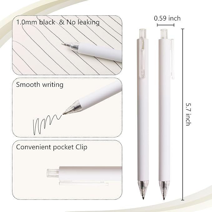 CRYLLIS Pens Bulk, 50Pack Black Pens,Black Ink Ballpoint Pens for Smooth Writing,No Smear,Office Supplies,Back to School Gifts,School Teacher,1.0mm