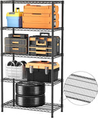 SINGAYE 5 Garage Shelving Wire Storage Heavy Duty Shelves 1750LBS Shelving Unit Metal Bathroom Organizers and Shelf Wire Closet Pantry Kitchen Rack 18" Dx36 Wx71 H Black