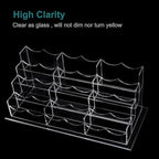 Vevitts Business Acrylic Card Holder Display for Desk, 12 Slots 4 Tiers Multiple-Clear Acrylic Business Card Stand Set, Holds Approximately 600 Cards