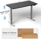 VIVO Electric 55 x 28 in Standing Desk, Memory Height Adjustment, 1B Series, Holds 220 lbs, One-Piece Black Top, Gray Frame, DESK-KIT-1G55B