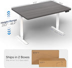 VIVO Electric 48 x 30 in Standing Desk, Memory Height Adjustment, 1B Series, Holds 220 lbs, One-Piece Dark Gray Top, White Frame, DESK-KIT-1W5G