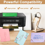 Silunkia 100 Sheets 20 Assorted Colors Cardstock Scrapbooking Paper, 92lb Heavyweight Card Stock A4 Colored Paper for Birthday Decorations, Cards Making, Greeting Cards, Wedding Invitations