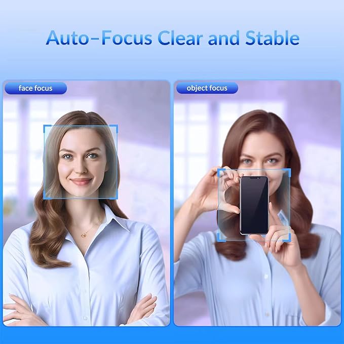 4K Webcam for PC with Sony Sensor, Auto Focus & Privacy Cover, Ultra HD 4K Streaming Camera with Tripod, 2 Noise-Cancelling Mics, USB Plug & Play, 77° FOV, Web Camera for Zoom, Skype, Teams