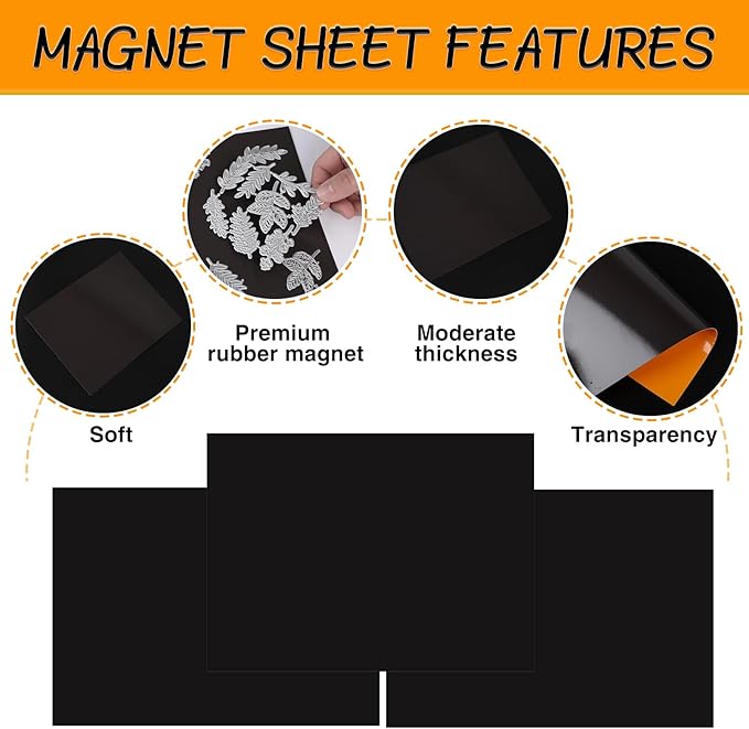 160 PCS Stamp and Die Storage Bag and Rubber Magnetic Sheets, Die Storage Set for Storage Die Cutting, DIY Scrapbooking