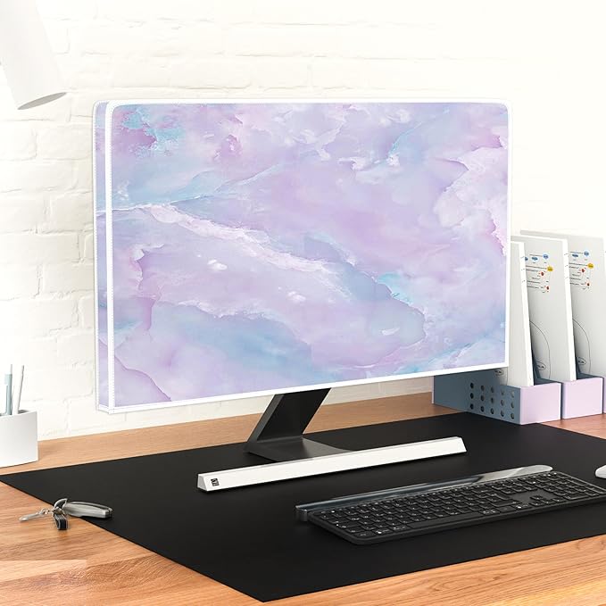 Baocicco Violet Marble Waterproof 26, 27, 28 Inch Anti-Static Dustproof LCD/LED/HD Abstract Creative Desige Monitor Accessories Laptop TV LCD Screen Texture Monitor Decoration for Tablet