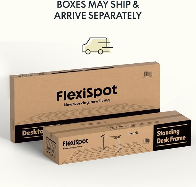FLEXISPOT EN1 One-Piece Standing Desk with 1-Inch Thick Seamless Desktop, 48"x30" Electric Height Adjustable Desk for Home Office, Multi-Monitor Setups & Easy Assembly, Mahogany