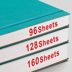 AHGXG Bullet Dotted Journal - 320 Pages Dot Grid Notebook B5 Large Journal, 7.6'' X 10'', 100gsm Thick Dotted Paper, Leather Softcover, with Journal Stencils, Inner Pocket - Cyan