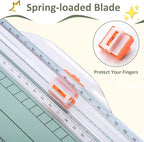 A4 Paper Cutter -12 Inch Paper Trimmer with 2pcs Replacement Blades with Safeguard Side Rulerfor Cut Gift Card,Coupon,Label, Cardstock,Photo