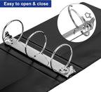ViVin 3 Ring Binder 3 inch with Clear View Cover, Large 3" Round Ring for Strength, Holds 600 Sheets of US Letter Size Paper, Office Home School, 6 Pack (Black)
