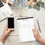 (2-Pack) Thank You Receipt Book - 5.5" x 8.5" Cardboard 2-Part Carbonless Sales Invoice Book, 100 Sheets Invoice Pad with Cardboard for Small Business