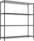 M MZG Stand Shelf Wire Rust-Proof Outdoor Storage Shelving 4-Tier Utility Shelving Unit for Garden Home,Kitchen,Office Dark Grey 17.7" D x 47.3" W x 59.4" H
