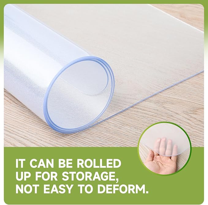 SOONAN Chair Mat for Hardwood Floor, 48" x 36" Clear Office Floor Mat, 0.08" Thickness Heavy Duty Computer&Desk Chair Mat,Floors Protector Chair Mats for Home & Office