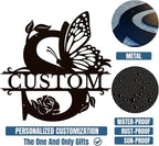 Personalized Custom Letter Name metal Signs,Custom Black Letter Monogram Wall Art Decor,Metal Signs Plaques Outdoor wall Decorative Signage (S)