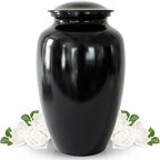 Modern Memorials Cremation Urn for Ashes - Large Urn for Man & Women - 200 Cubic Inches - Includes Velvet Storage Bag - Black
