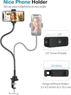 InnoGear Webcam Stand with Phone Mount, Desk Camera Arm Stands Gooseneck for Logitech Webcam BRIO 4K C960 C920 C920S C922 C922x C925e C930 C930e C615 NexiGo N60, Right Light, Gopro with 1/4" Thread
