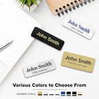 Custom Engraved Name Tags, Magnetic Brushed Aluminum Name Tags, Personalized Name Tags, 1x3 Inches, Durable Engravable Impact Material, Made in The USA by My Sign Center