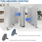 Natwind 5 Panel 122.8 x 71 in Office Room Privacy Protect Space Divider Portable Partition,Wall Folding Cubicle Indoor Freestanding Acoustic Partition Temporary for Office Room