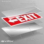 iSYFIX Exit Signs 2 Pack 12x4 Inch with Directional Left Arrows - Rust Free Aluminum, Laminated for UV, Weather, Scratch Resistance - Ideal for Offices, Schools, Theaters, Restaurants