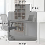 MESAILUP Beveled Edge Irregular Office Chair Mat with Lip for Carpet or Hardwood Floor Crystal Grey 48" x 60" for a Smooth Glide and Easy Roll On/Off, Heavy Duty and Non-Slip Floor Chair Mat with Lip