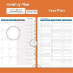 IN-LUXPRO Planner 2026 Daily Weekly and Monthly,11.5"x8.5",12 Months Spiral Bound Calendar Agenda with Self-adhesive Pen Holder,2026 Appointment Book with Vegan Leather Soft Cover,Orange