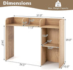 Tangkula Desktop Bookshelf, Countertop Storage Hutch with 5 Shelves for Computer Desk, 3-Tier Display Rack, Multipurpose Wood Storage Organizer for Dorm Office Home